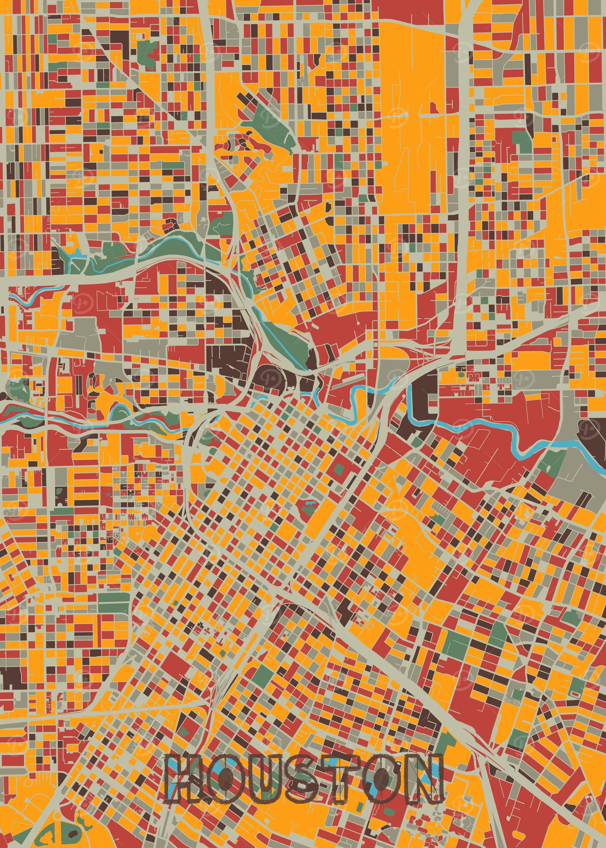 houston map retro