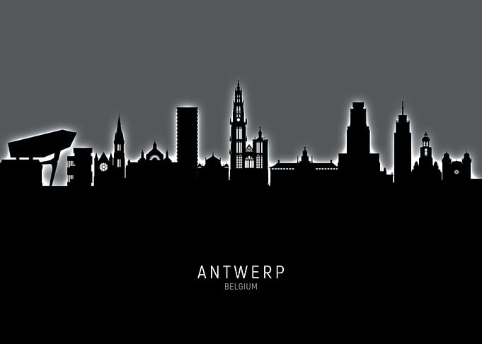 Antwerp Belgium Skyline