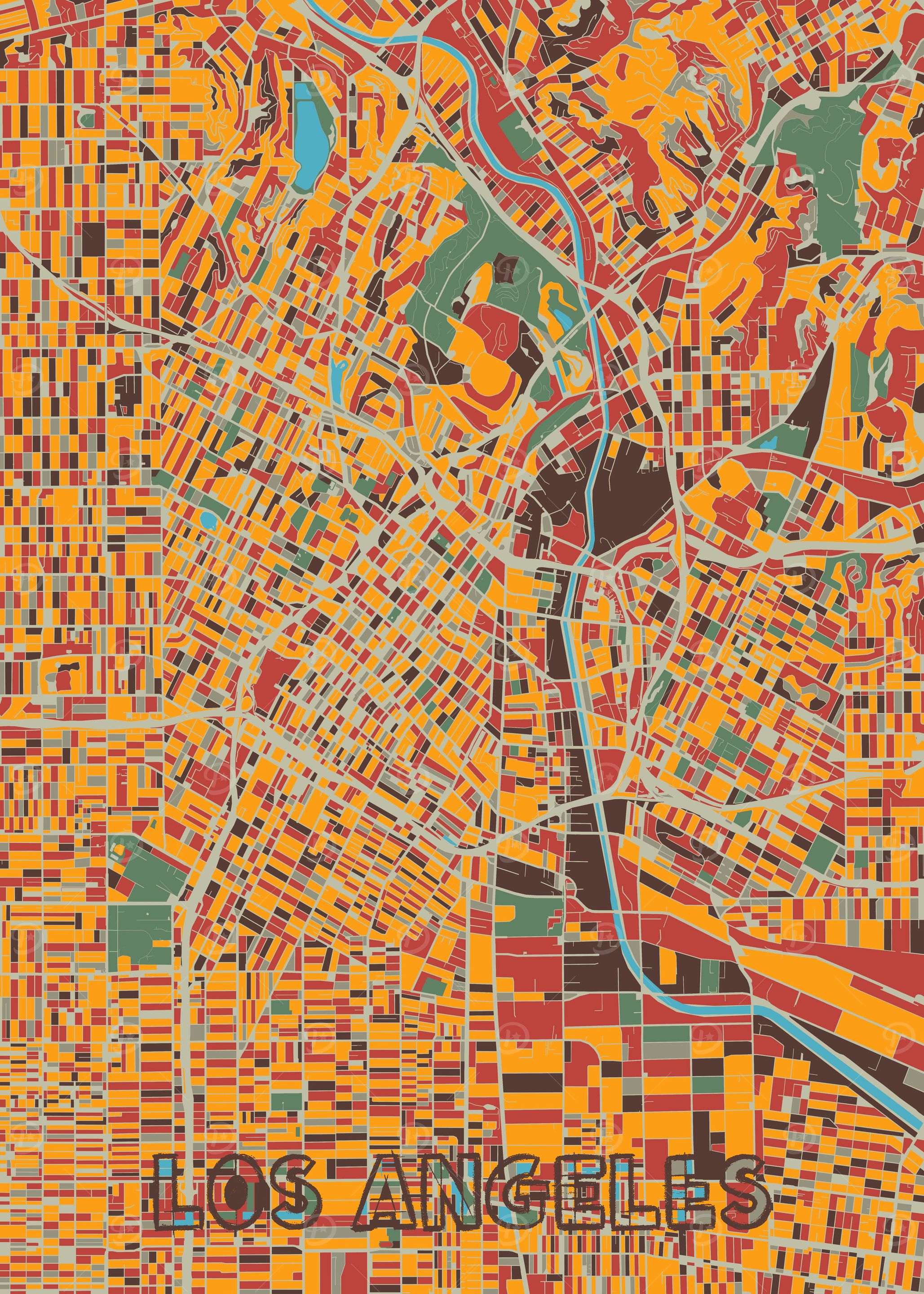 los angeles map retro