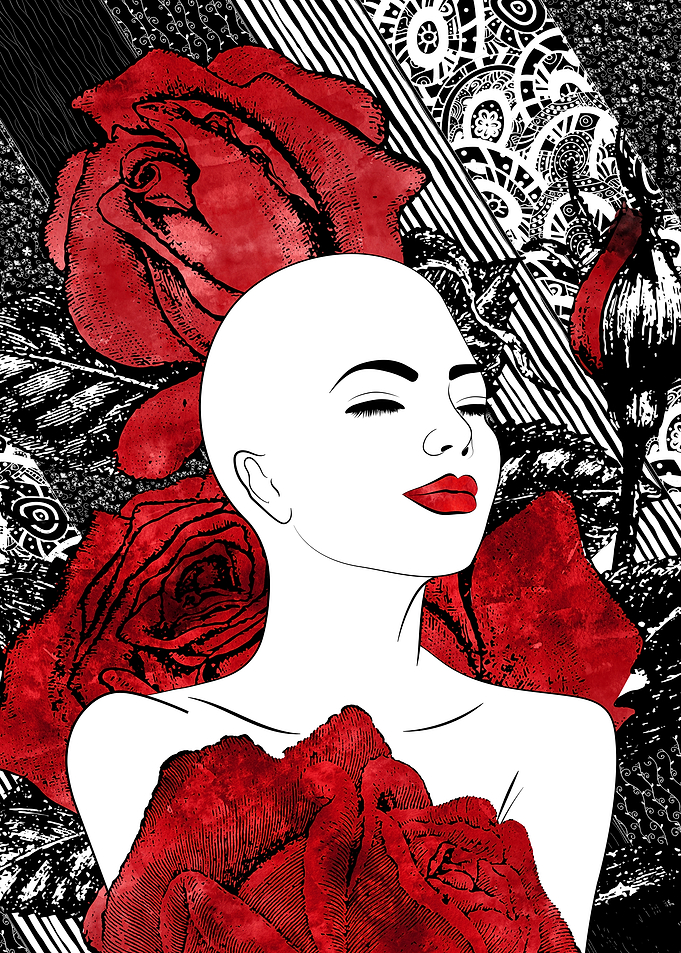 Woman with Roses
