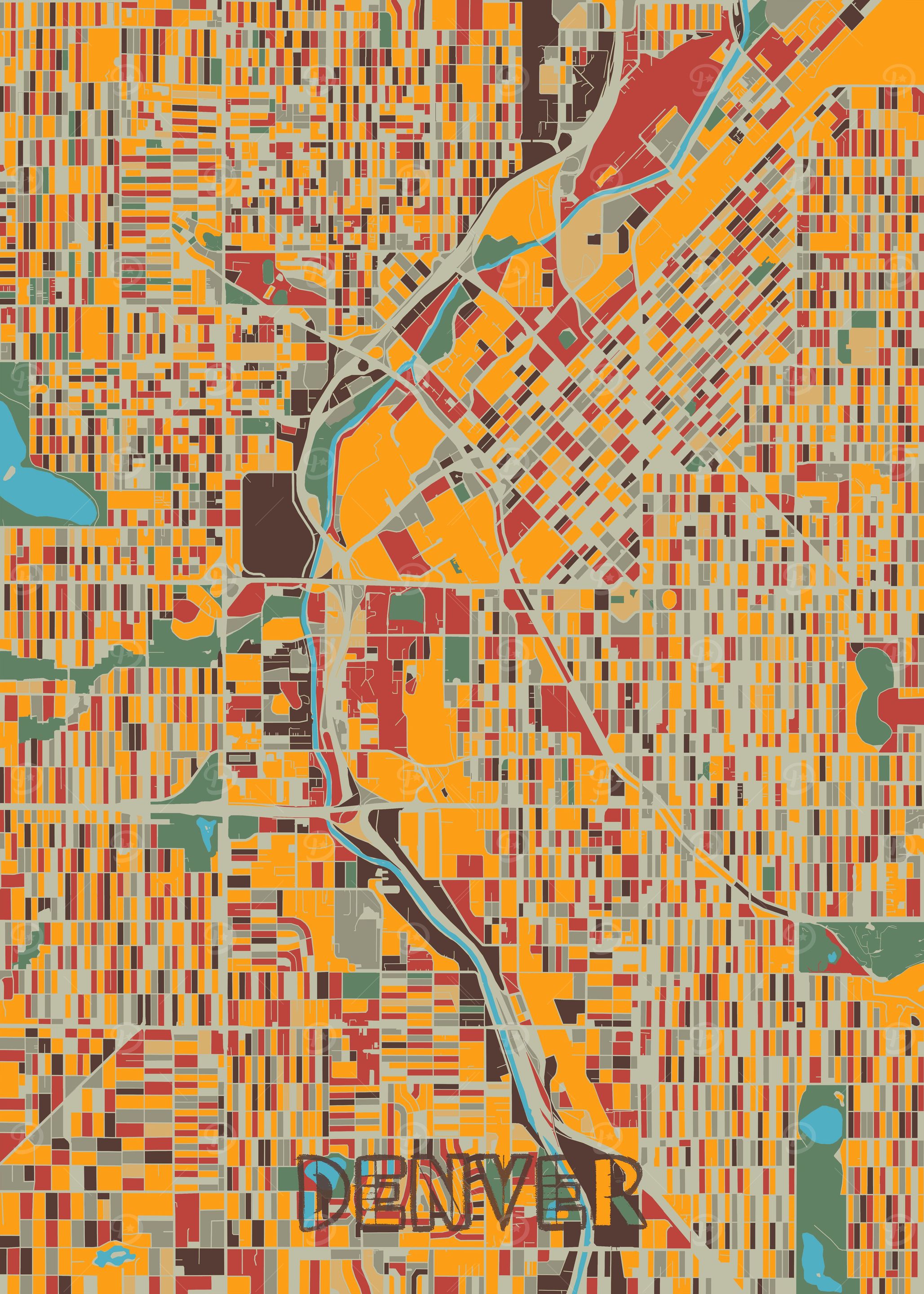 denver map retro