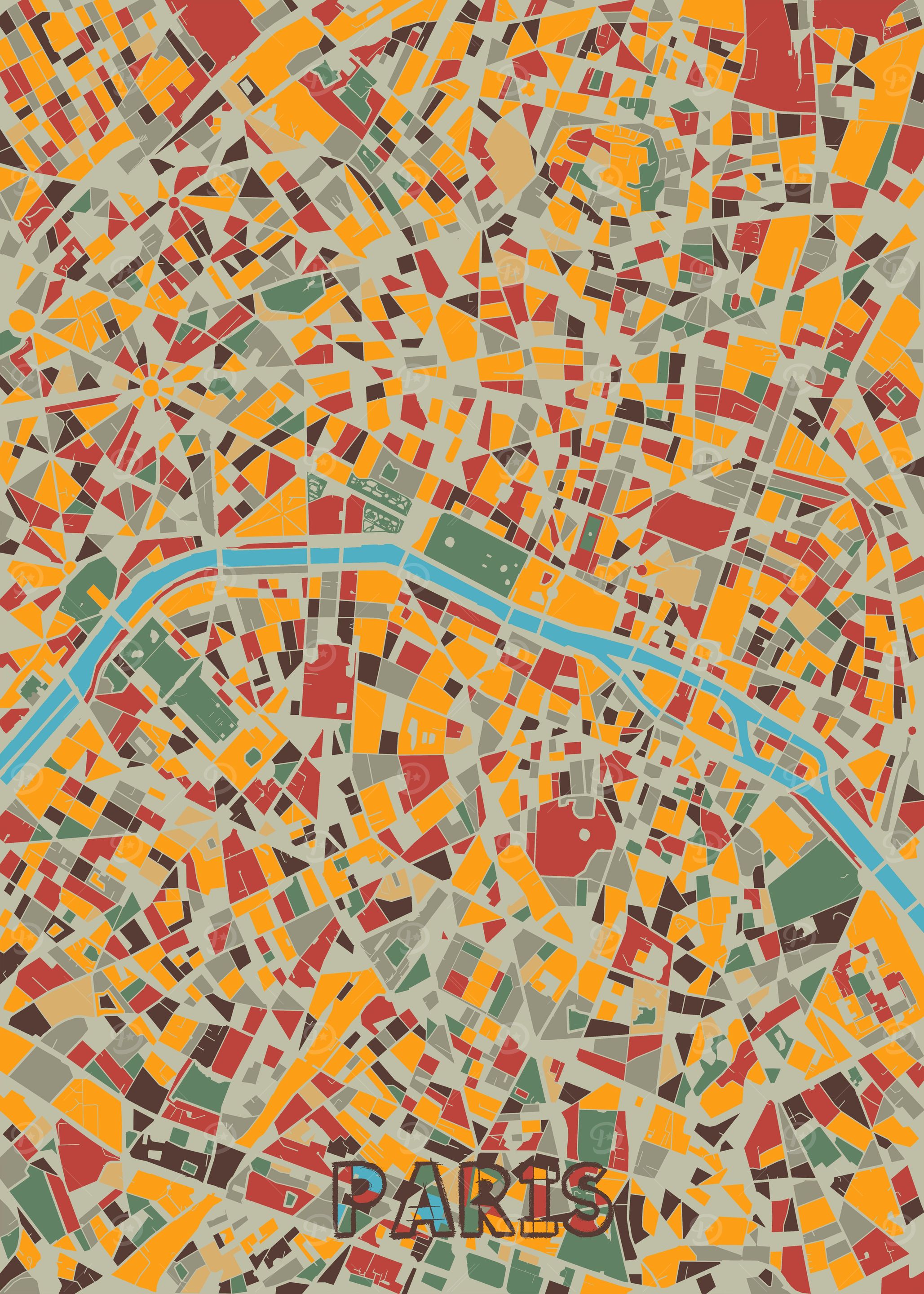 paris map retro