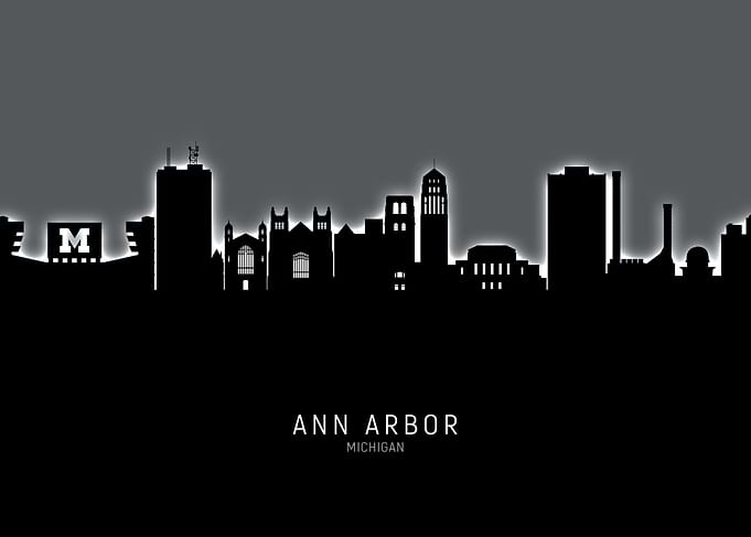 Ann Arbor Michigan Skyline