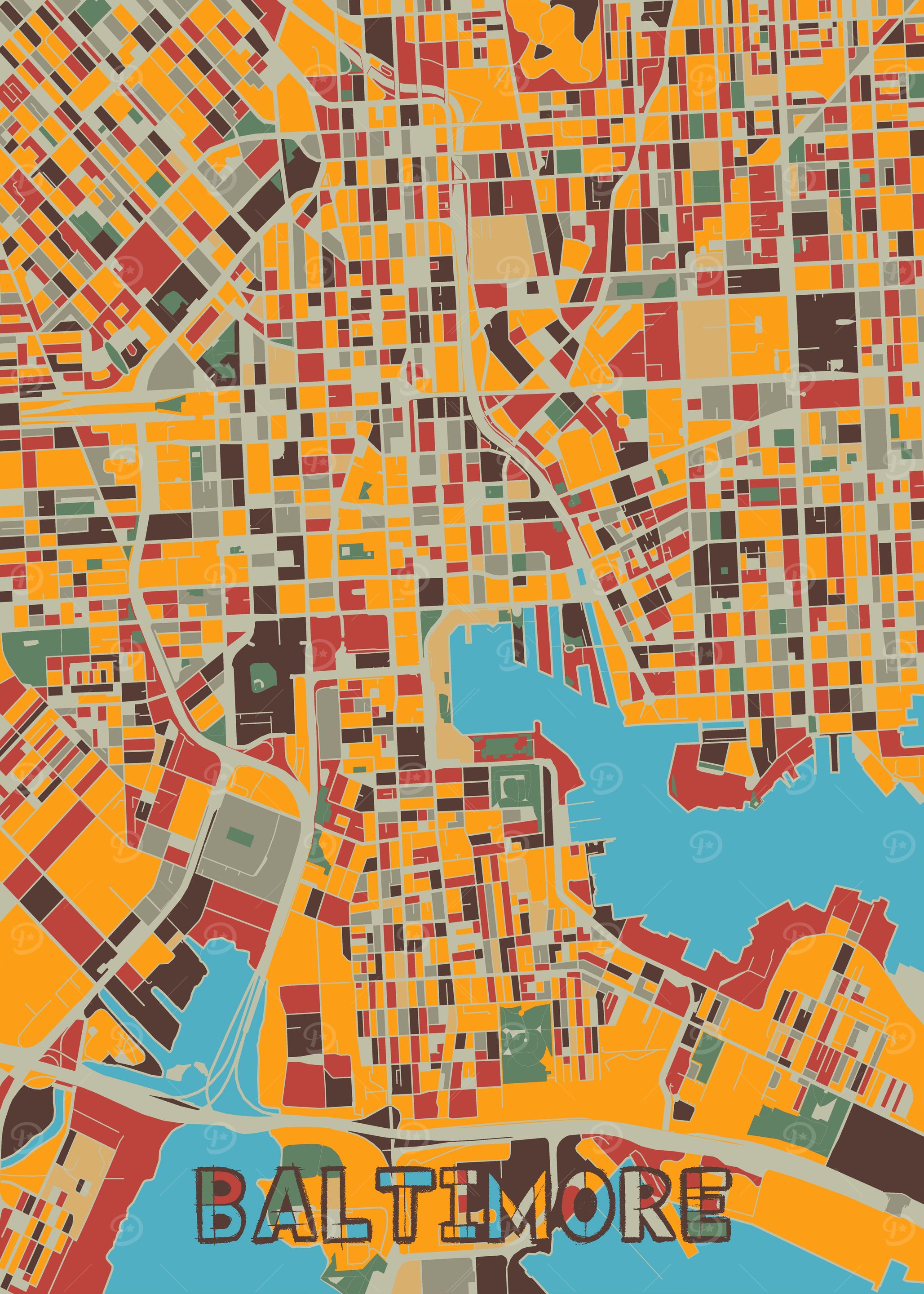 baltimore map retro