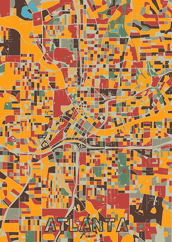 atlanta map retro