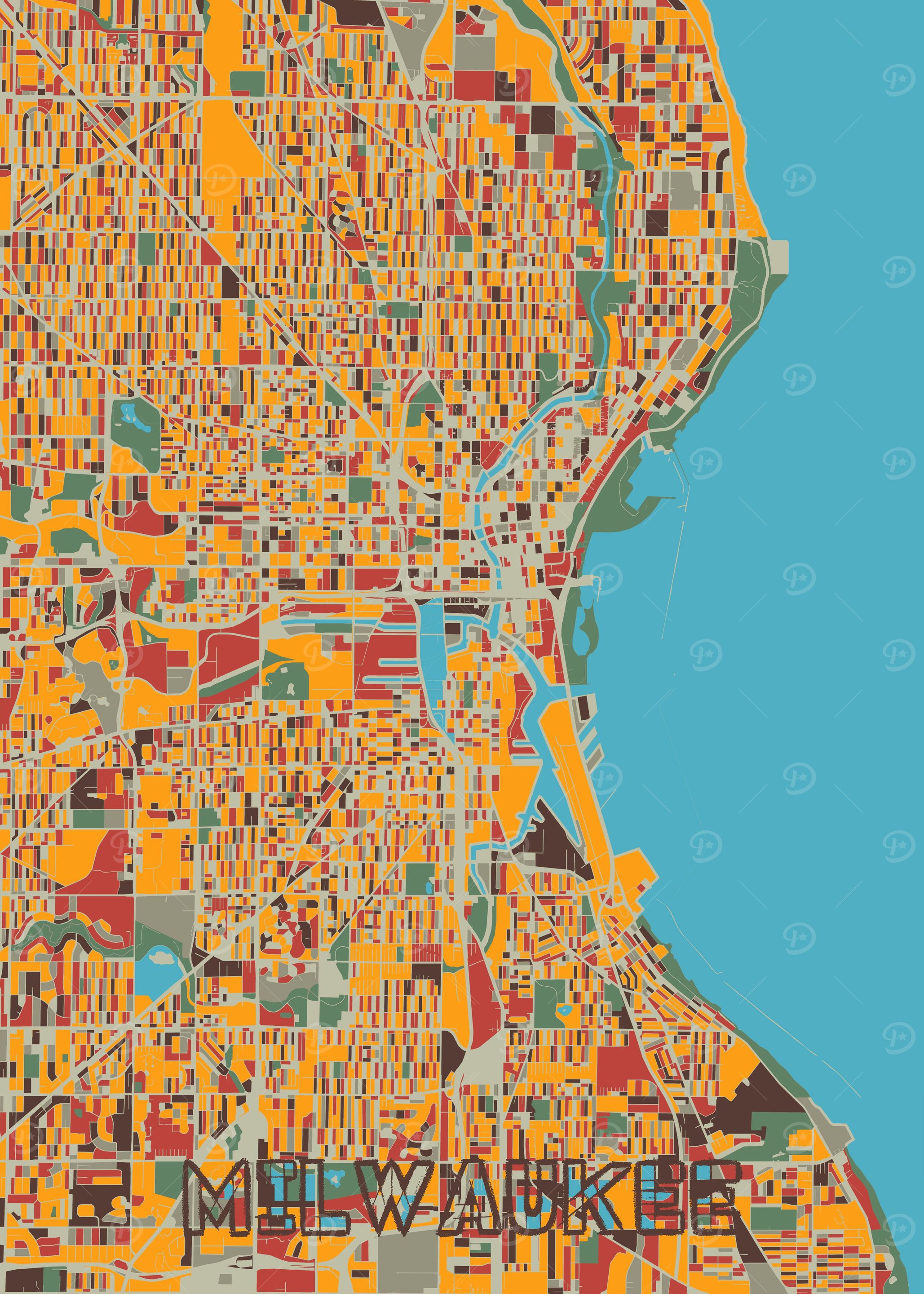 milwaukee map retro