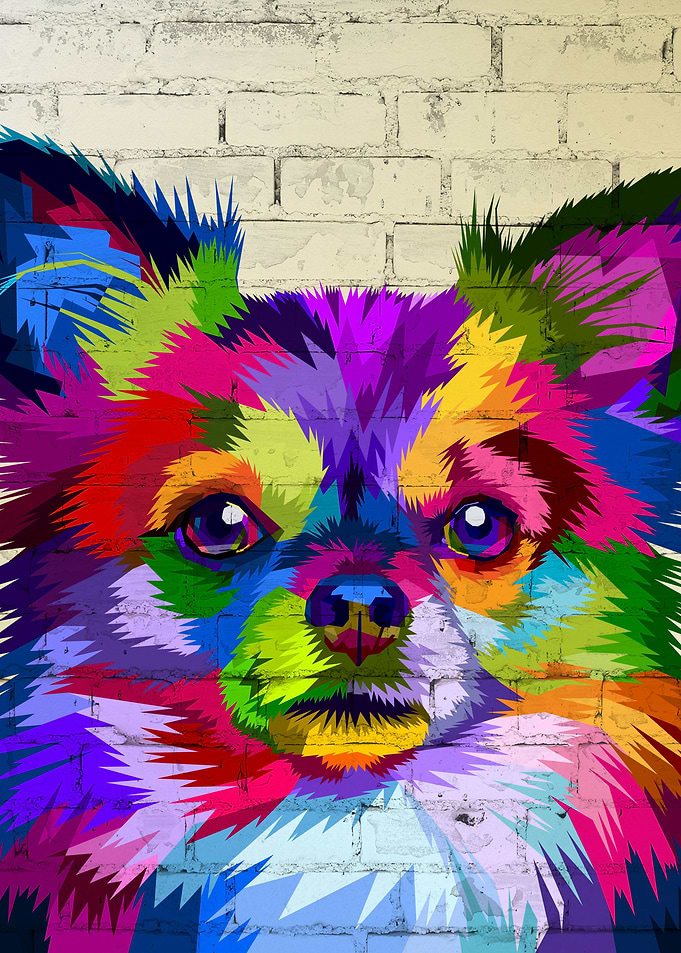 Chihuahua on Brick Wall