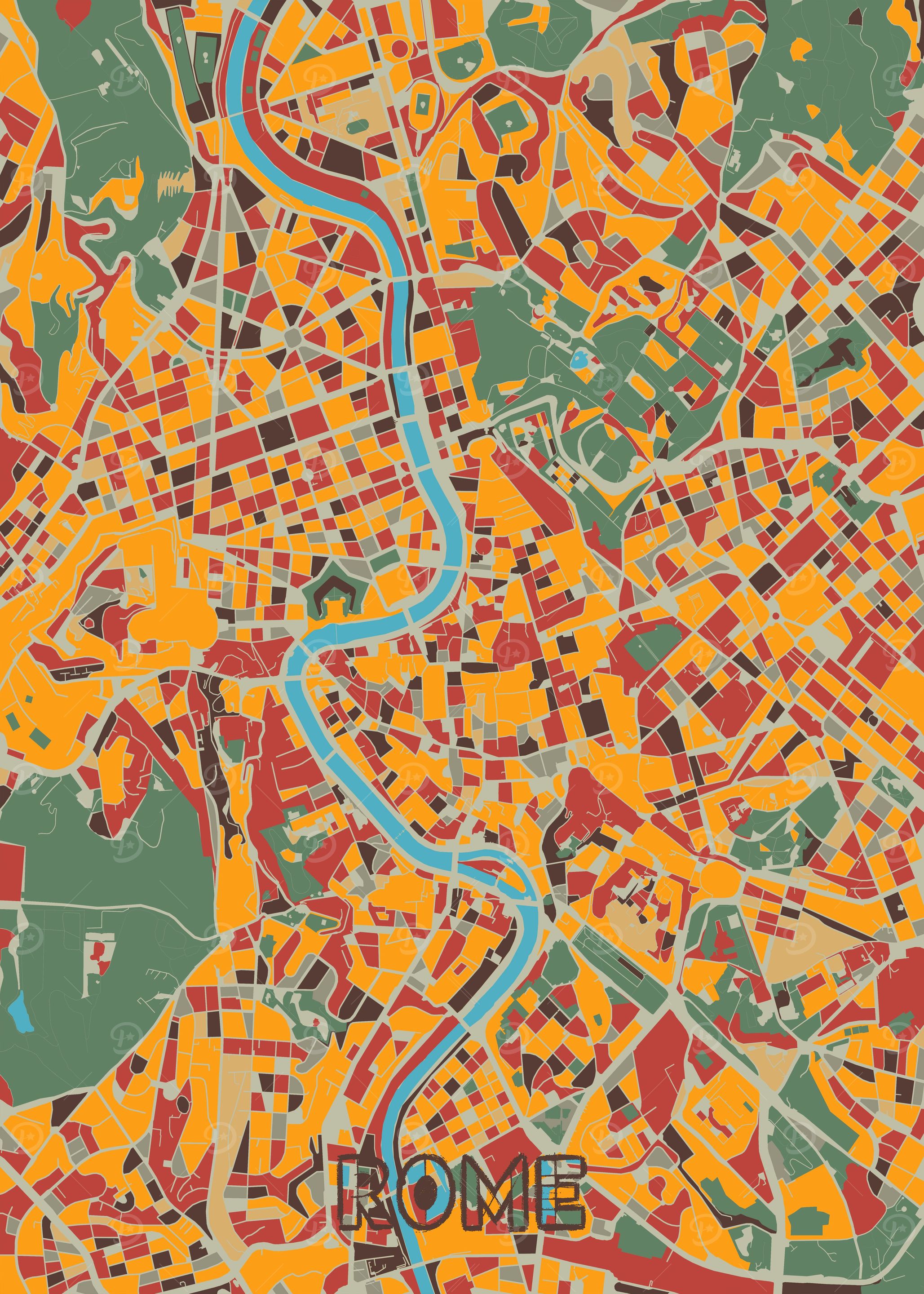 rome map retro