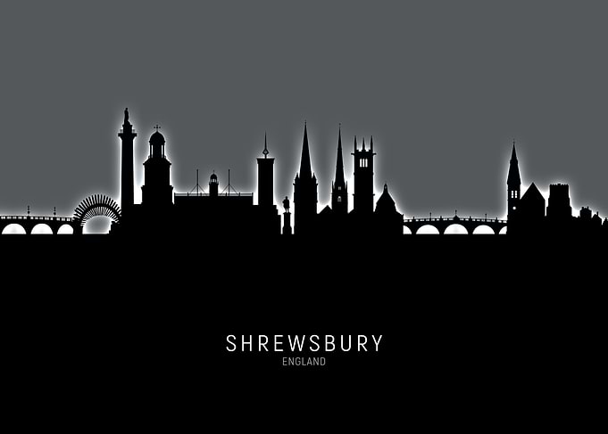 Shrewsbury England Skyline