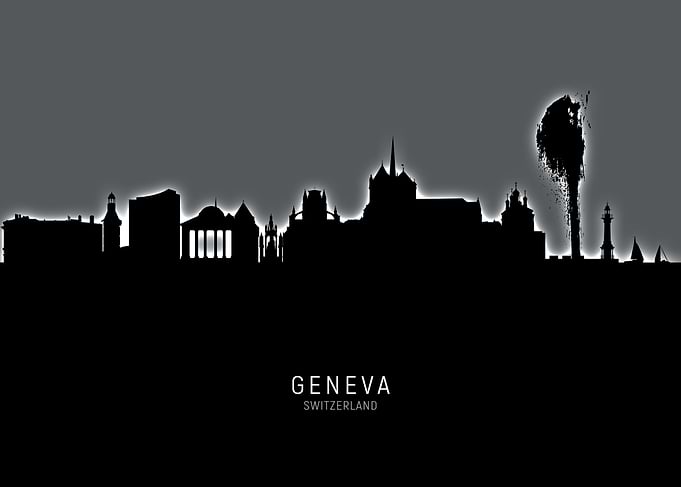 Geneva Switzerland Skyline