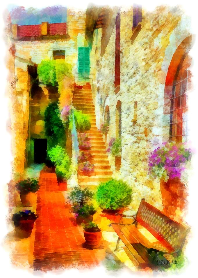 Street in Umbria Italy