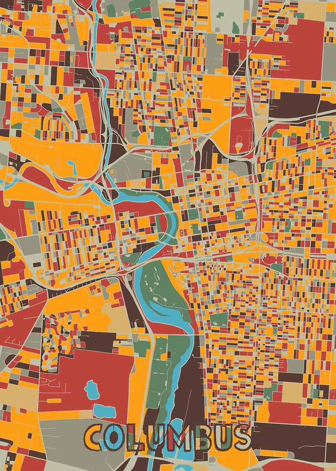 columbus map retro