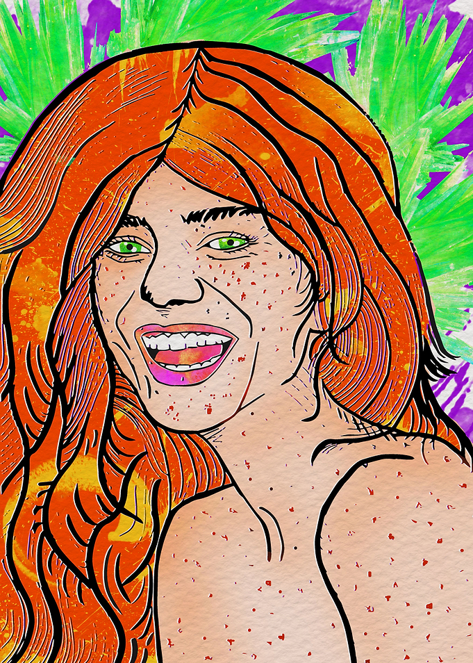 Redhead girl smiling