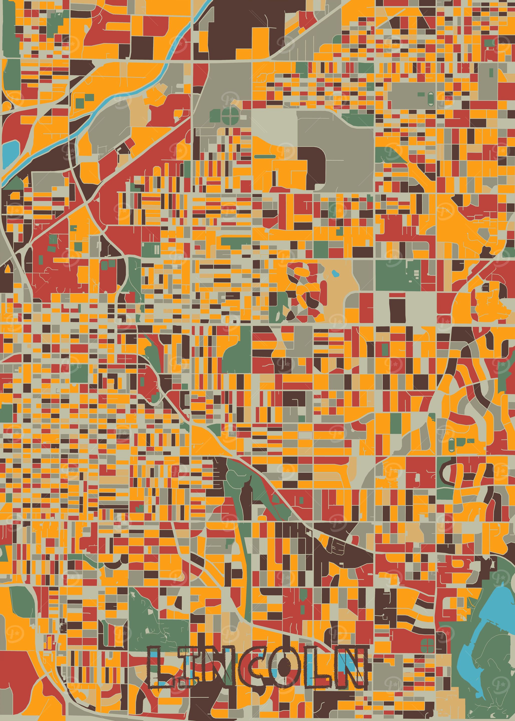 lincoln map retro