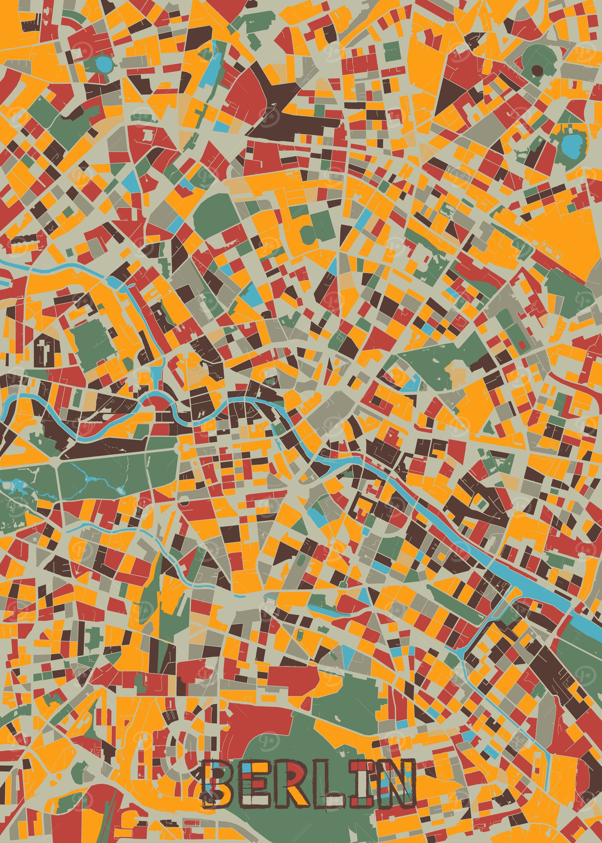 berlin map retro