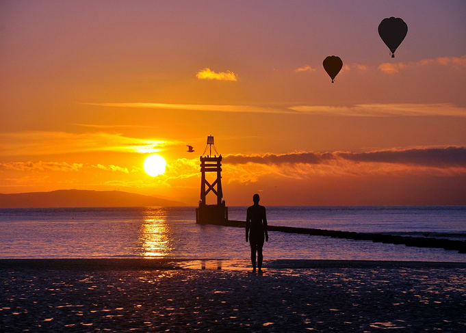silhouettes at sunset