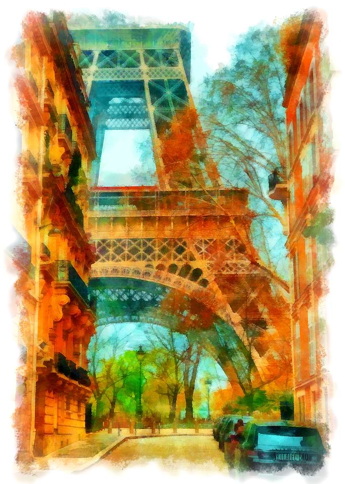 Eiffel Tower Watercolor