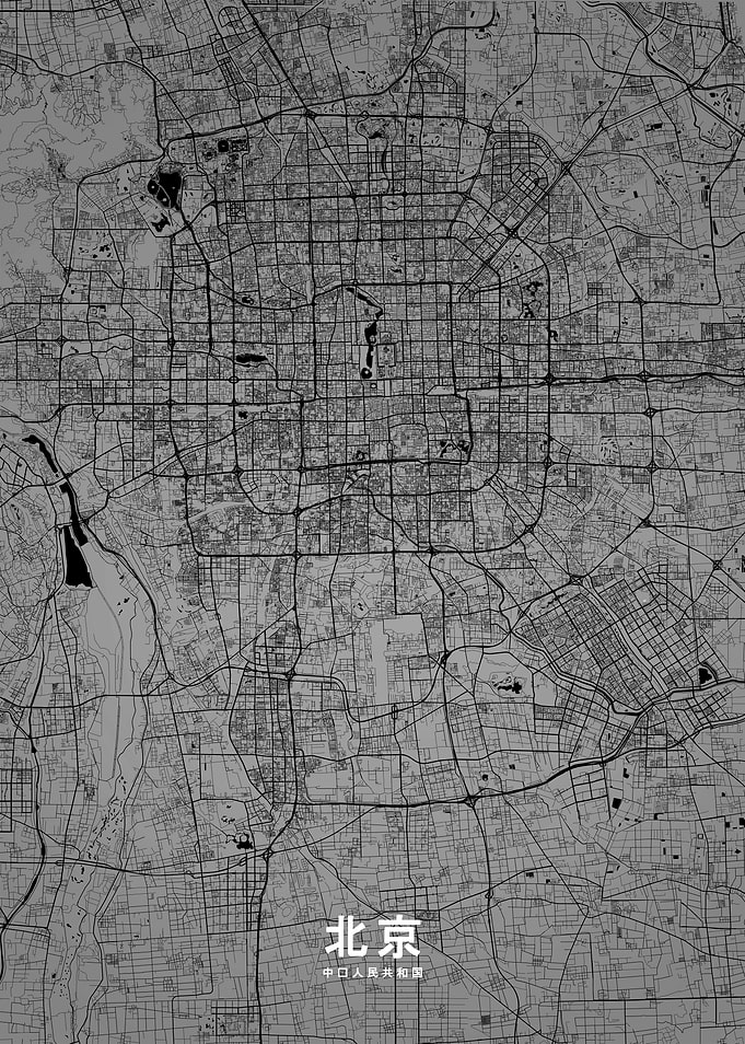 Beijing map BW