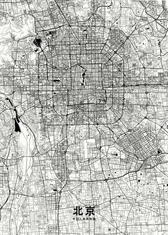 Beijing map white