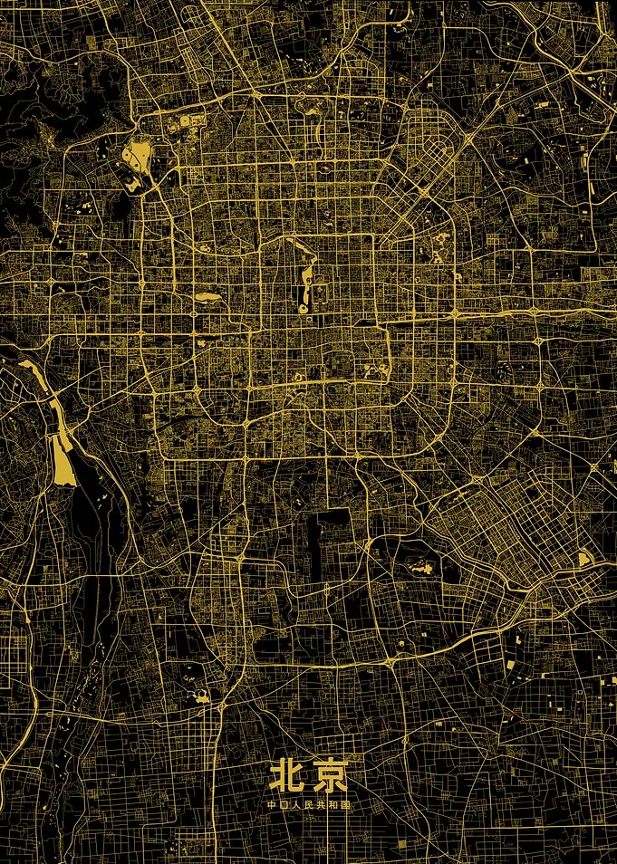 Beijing map gold