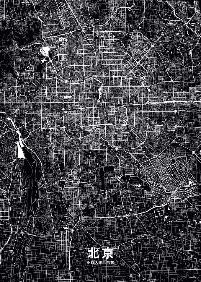 Beijing map black