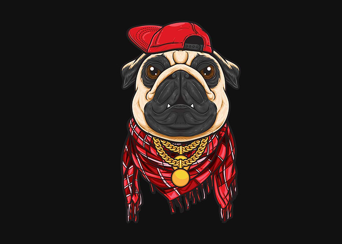 Swag pug illustration