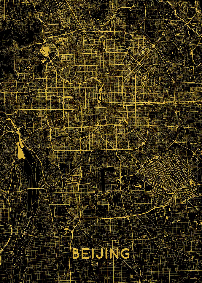 Beijing map gold