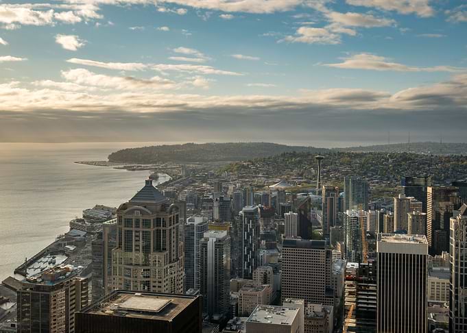 The Seattle Skyline at Sun