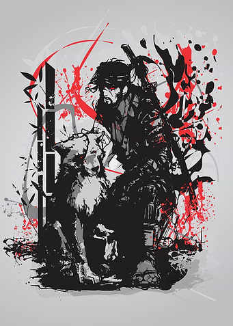 warrior and dog