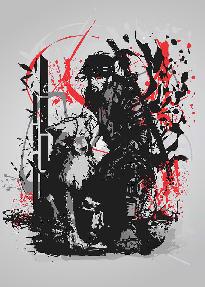 warrior and dog