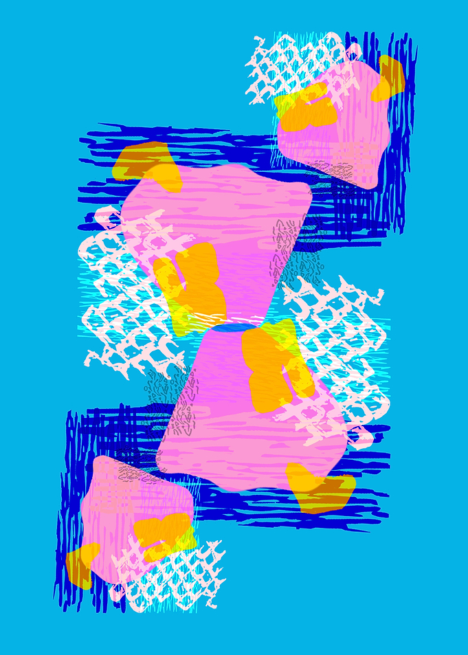 Graphic Animal Motif Blue