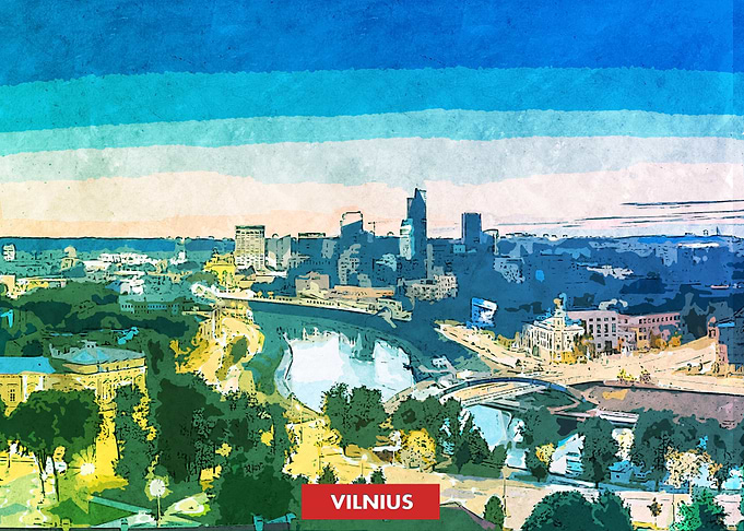 Vilnius City Skyline