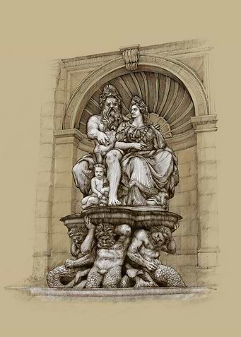 Neptune fountain at Vienna