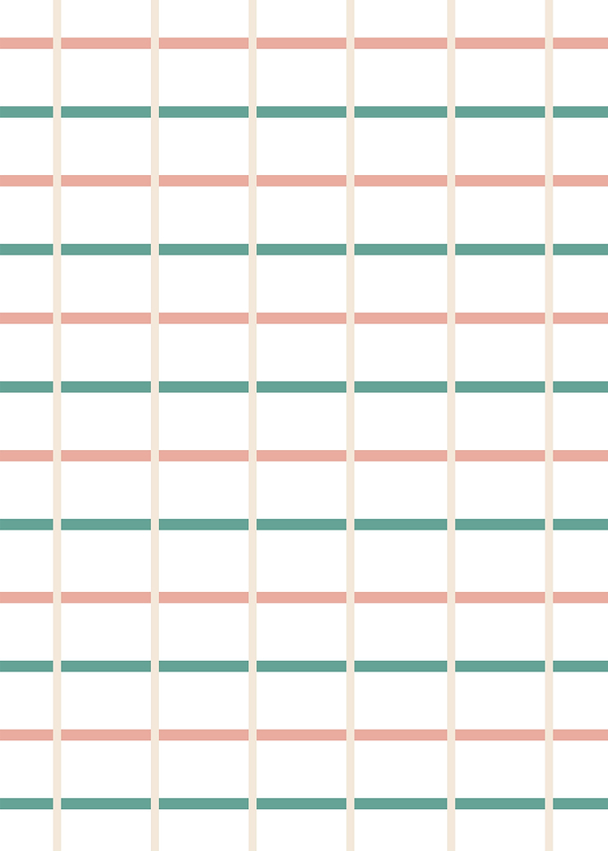 Green and soft peach line