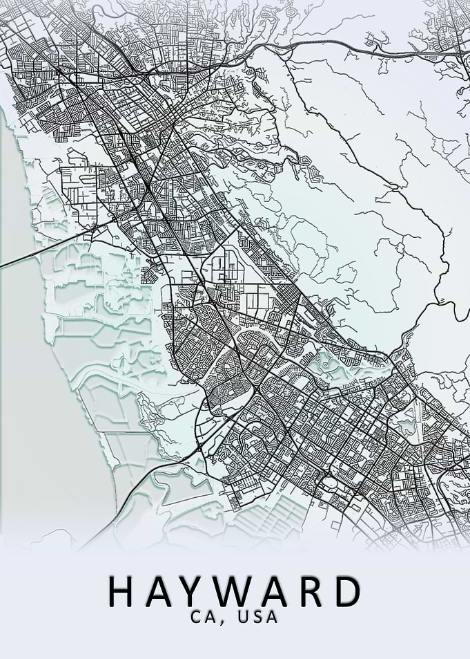 Hayward CA USA City Map
