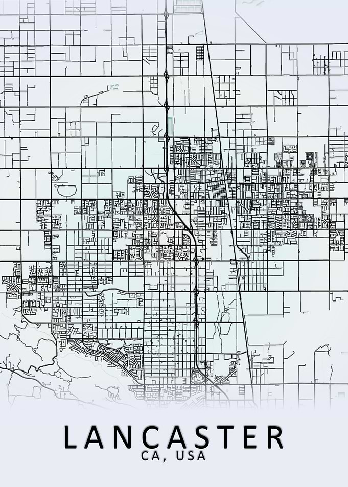Lancaster CA USA City Map