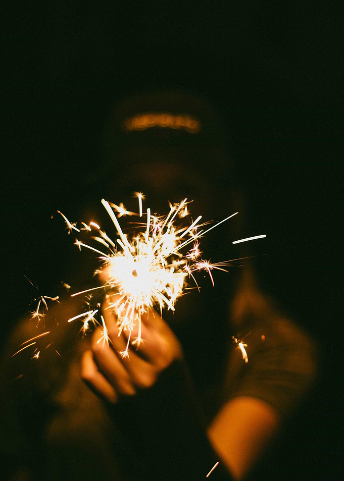 Playing with sparklers