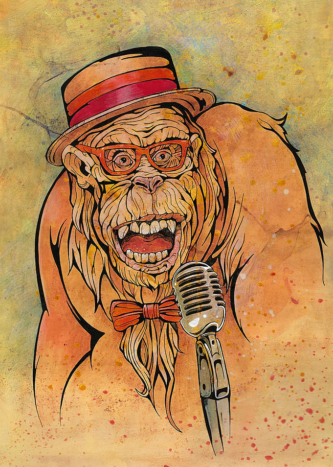 Gorilla sings jazz