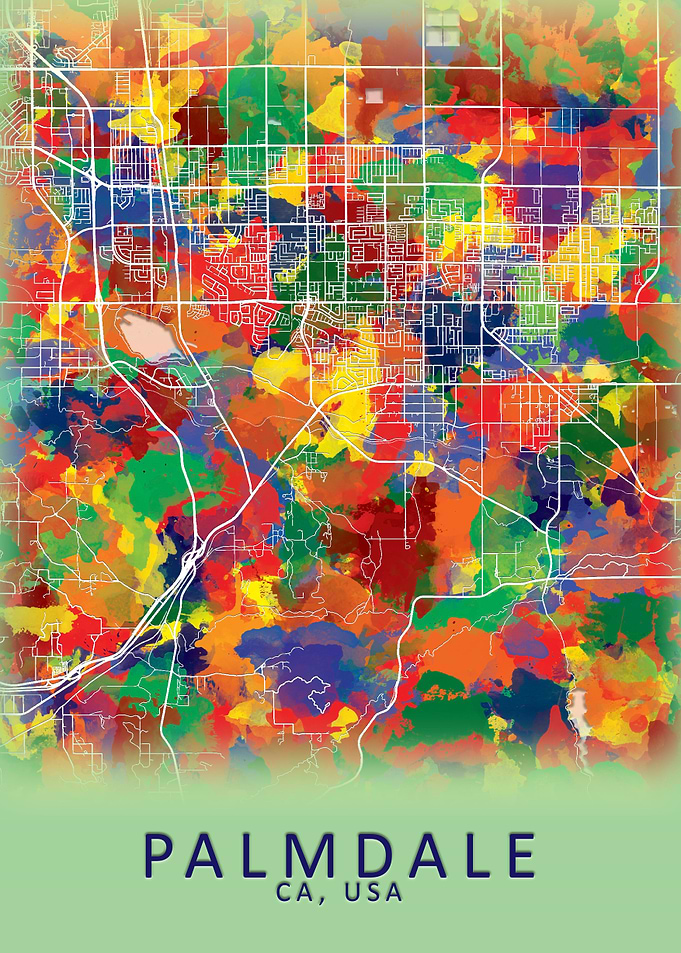 Palmdale CA USA City Map