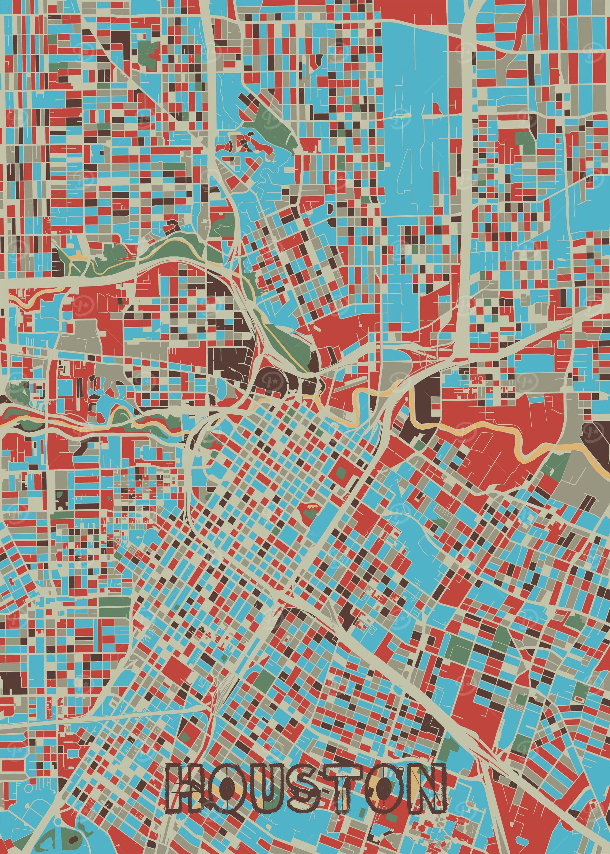 houston map retro 2