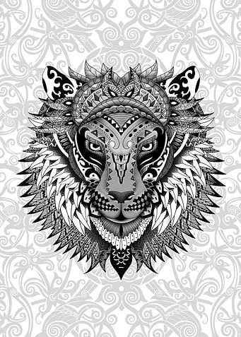 Lion With Aztec Pattern