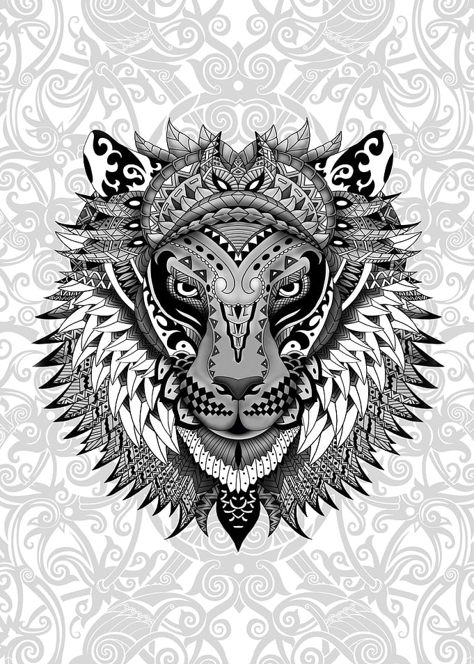 Lion With Aztec Pattern