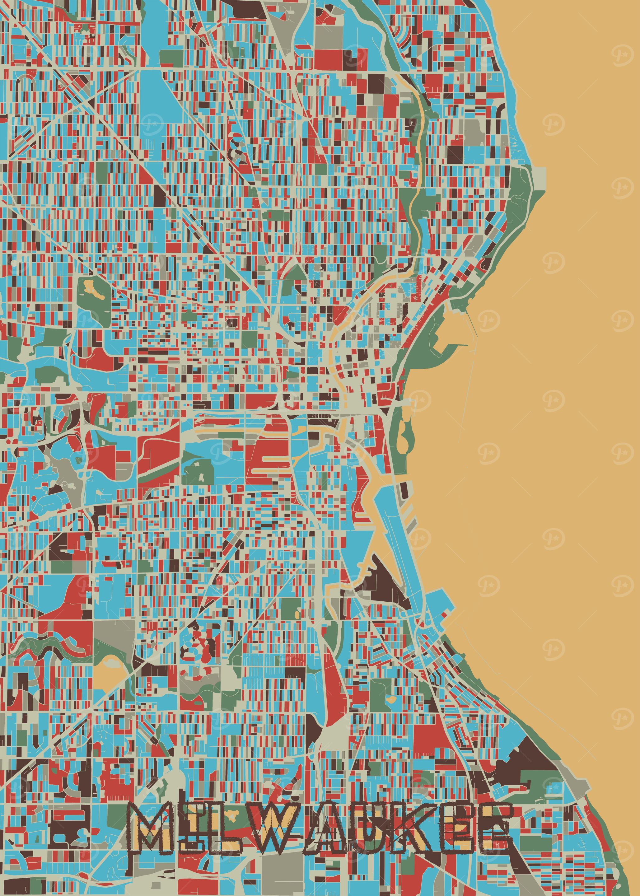 milwaukee map retro 2