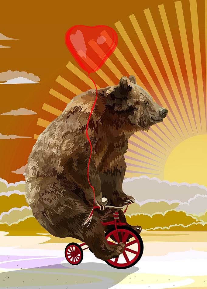 Big Bear With Bicycle