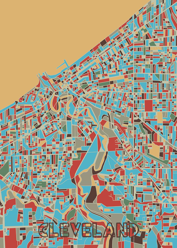 cleveland map retro 2