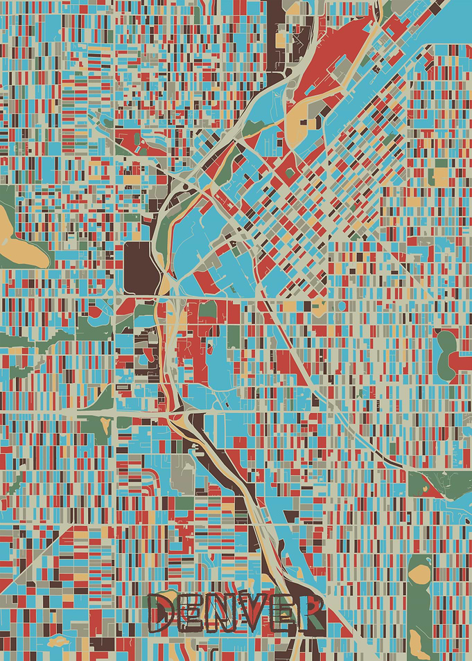 denver map retro 2