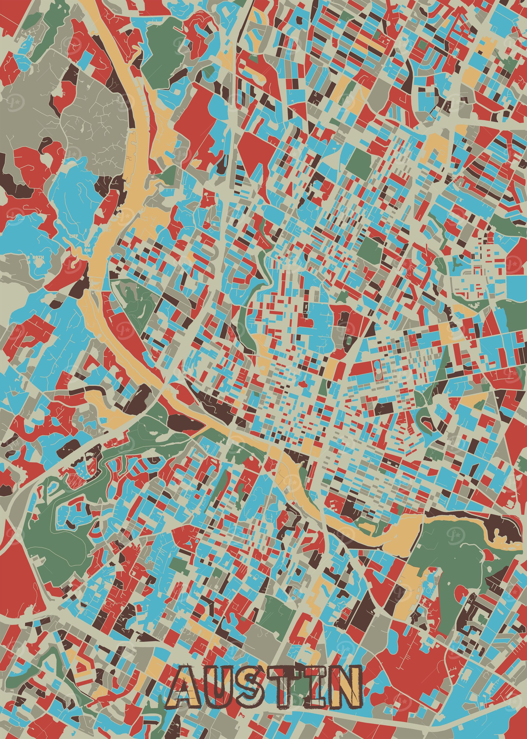 austin map retro 2