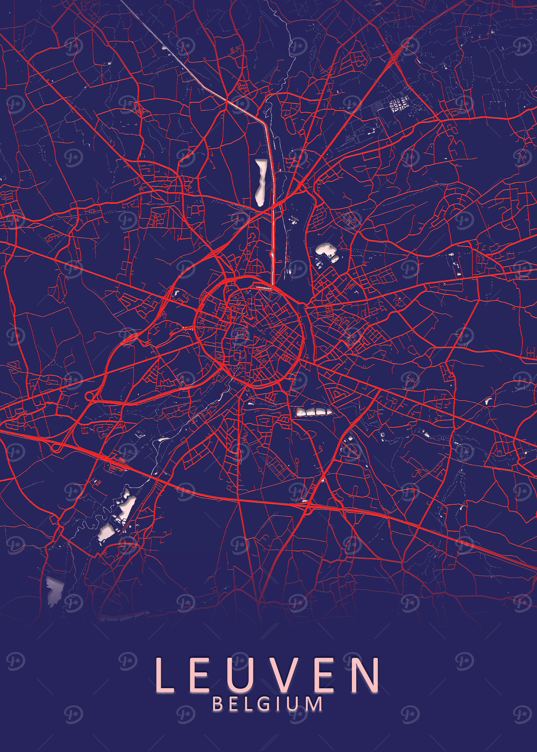 Leuven Belgium City Map