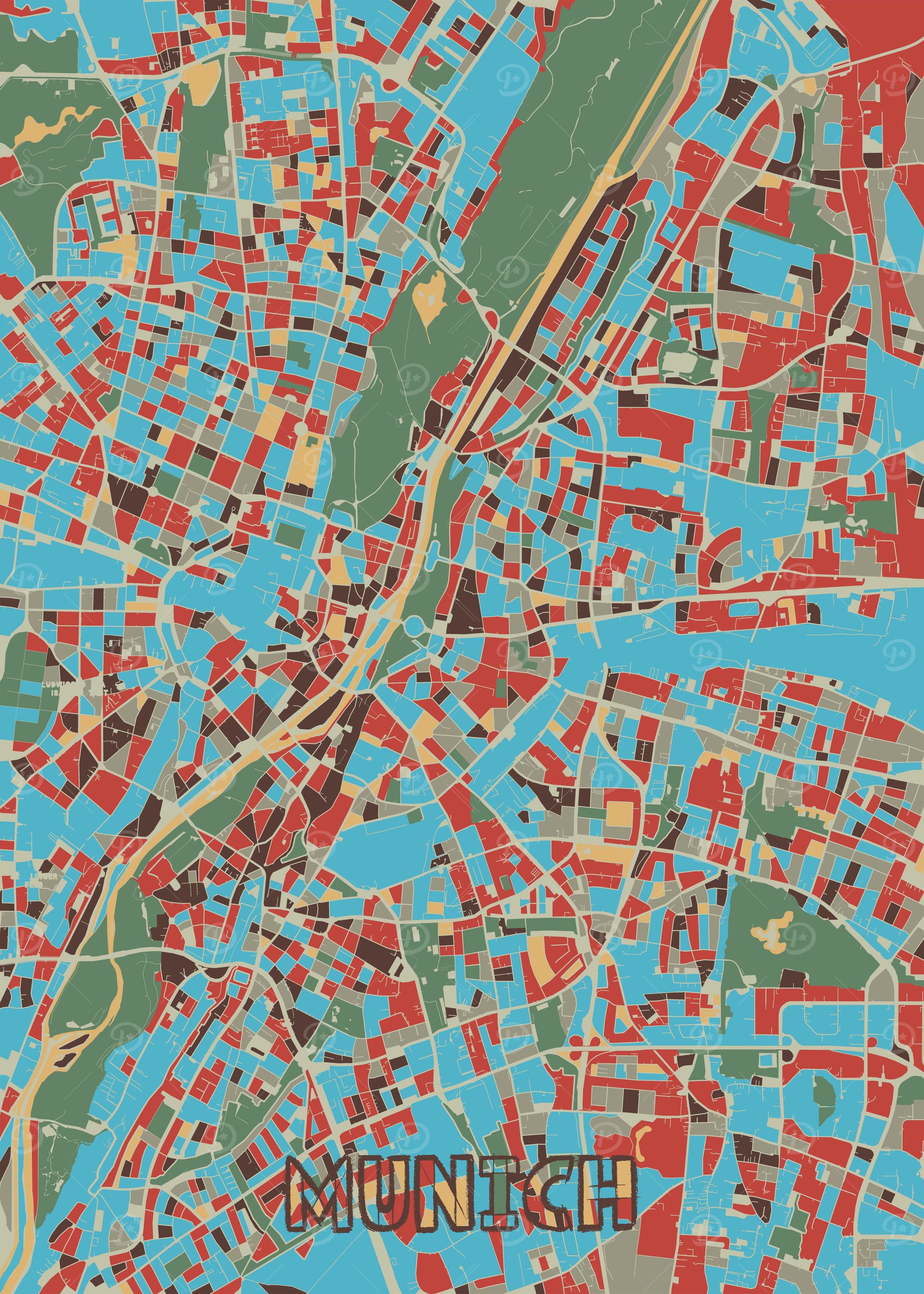 munich map retro 2