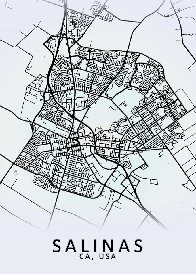 Salinas CA USA City Map